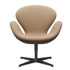 Fritz Hansen Swan™ Lounge Chair, Black Lacquered/Divina Md Cappuccino