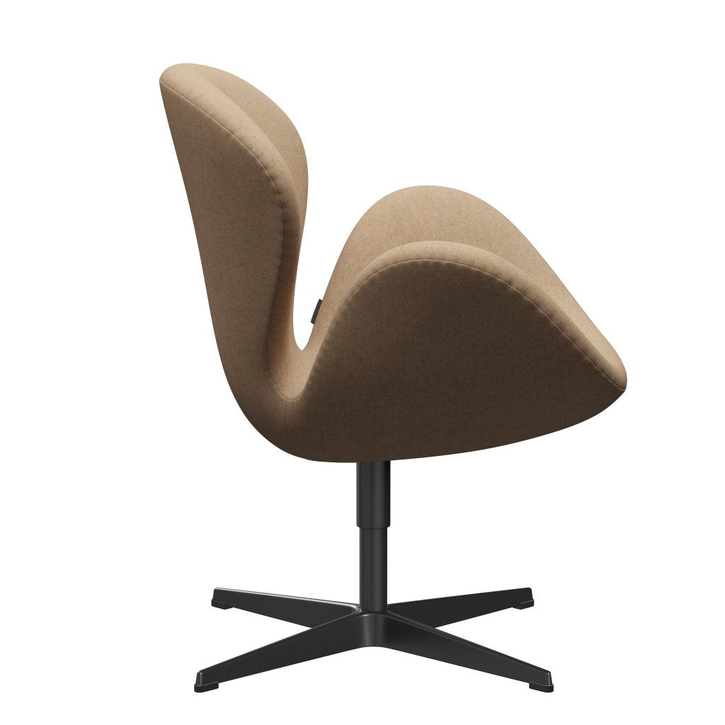 [product_category]-Fritz Hansen Swan Lounge Chair, Black Lacquered/Divina Md Cappuccino-Fritz Hansen-3320-DMD413-BLLA-FRI-3