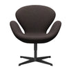 Fritz Hansen Swan™ Lounge Chair, Black Lacquered/Divina Md Chocolate