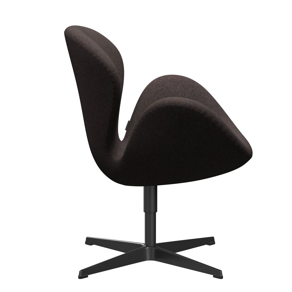 [product_category]-Fritz Hansen Swan Lounge Chair, Black Lacquered/Divina Md Chocolate-Fritz Hansen-3320-DMD353-BLLA-FRI-3