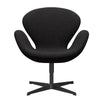 Fritz Hansen Swan™ Lounge Chair, Black Lacquered/Divina Md Dark Grey