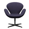 Fritz Hansen Swan™ Lounge Chair, Black Lacquered/Divina Md Dusty Blue