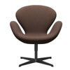 Fritz Hansen Swan™ Lounge Chair, Black Lacquered/Divina Md Hazelnut