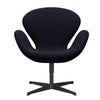 Fritz Hansen Swan™ Lounge Chair, Black Lacquered/Divina Md Navy Dark