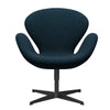 Fritz Hansen Swan™ Lounge Chair, Black Lacquered/Divina Md Petrol Dark