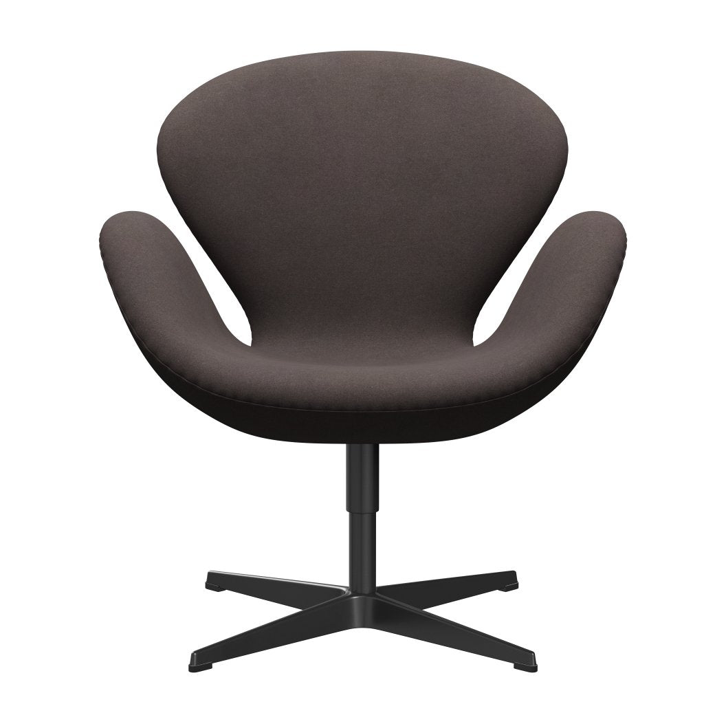 [product_category]-Fritz Hansen Swan Lounge Chair, Black Lacquered/Divina Pastel Brown-Fritz Hansen-3320-DIV691-BLLA-FRI-1