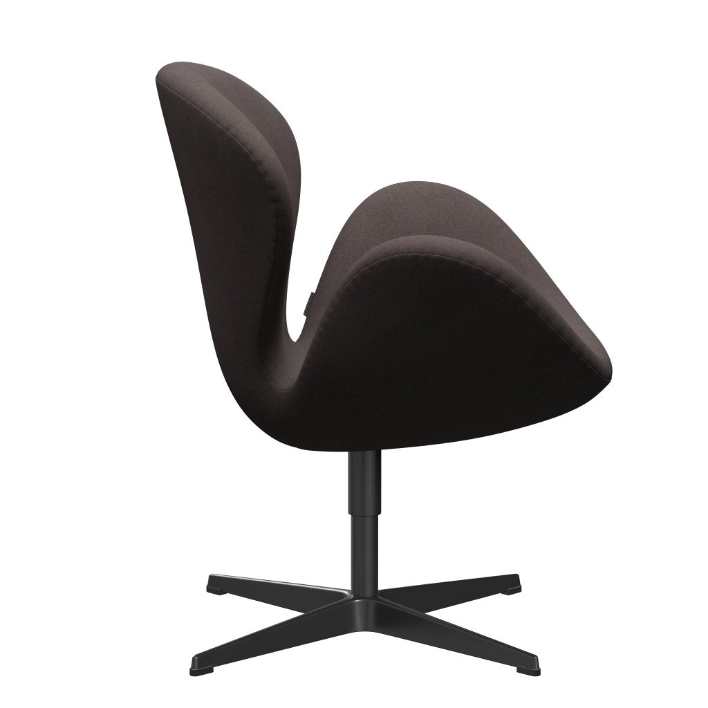 [product_category]-Fritz Hansen Swan Lounge Chair, Black Lacquered/Divina Pastel Brown-Fritz Hansen-3320-DIV691-BLLA-FRI-3