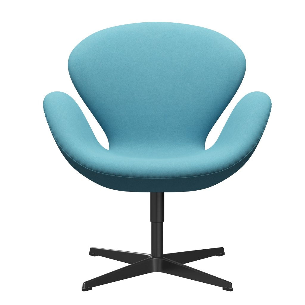 [product_category]-Fritz Hansen Swan Lounge Chair, Black Lacquered/Divina Turquoise Light-Fritz Hansen-3320-DIV836-BLLA-FRI-1