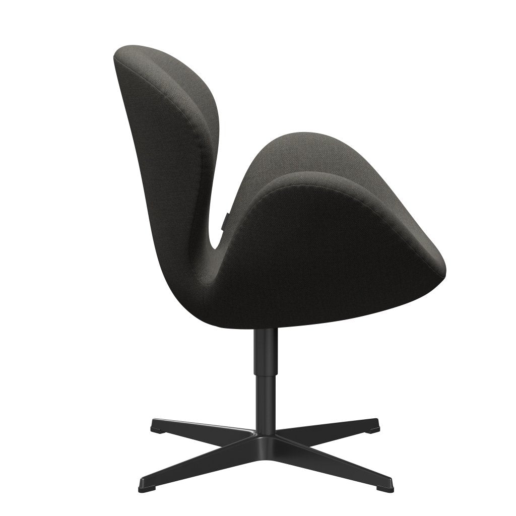 [product_category]-Fritz Hansen Swan Lounge Chair, Black Lacquered/Fiord Dark Grey/Stone-Fritz Hansen-3320-FIO371-BLLA-FRI-3