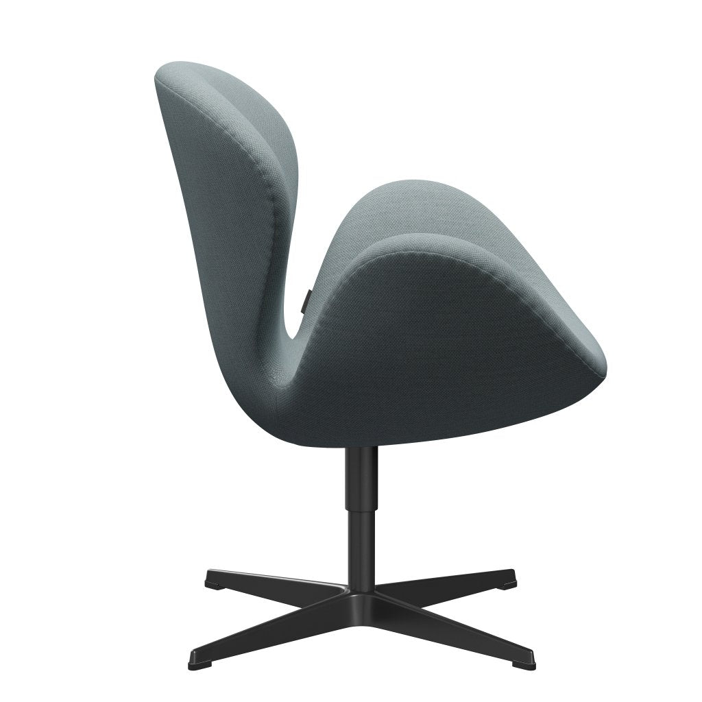 [product_category]-Fritz Hansen Swan Lounge Chair, Black Lacquered/Fiord Green/Blue/Stone-Fritz Hansen-3320-FIO821-BLLA-FRI-3