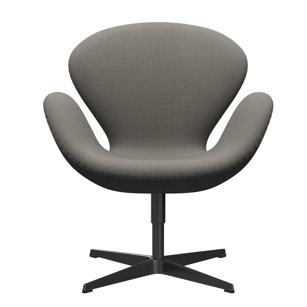 [product_category]-Fritz Hansen Swan Lounge Chair, Black Lacquered/Fiord Grey/Stone-Fritz Hansen-3320-FIO351-BLLA-FRI-1