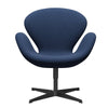 Fritz Hansen Swan™ Lounge Chair, Black Lacquered/Fiord Medium Blue/Medium Blue