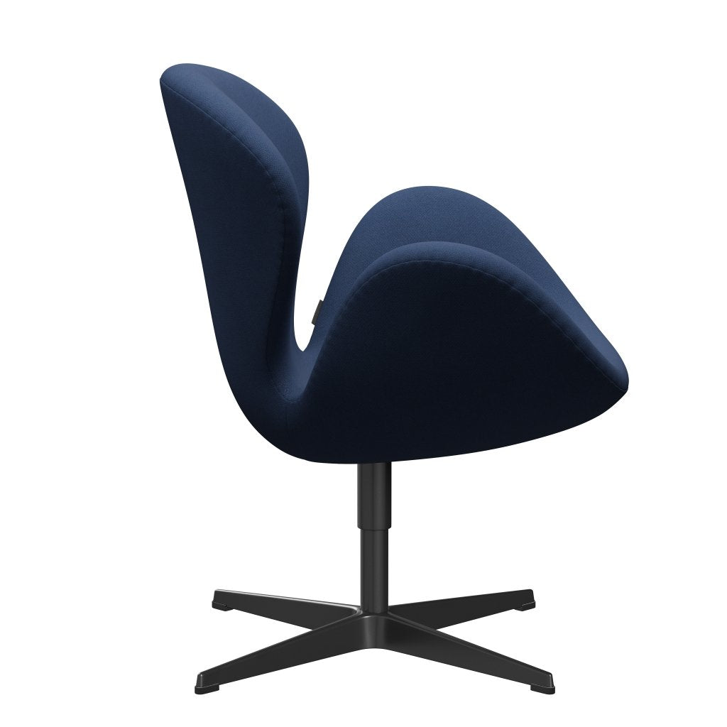 [product_category]-Fritz Hansen Swan Lounge Chair, Black Lacquered/Fiord Medium Blue/Medium Blue-Fritz Hansen-3320-FIO791-BLLA-FRI-3