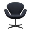 Fritz Hansen Swan™ Lounge Chair, Black Lacquered/Fiord Midnight Blue