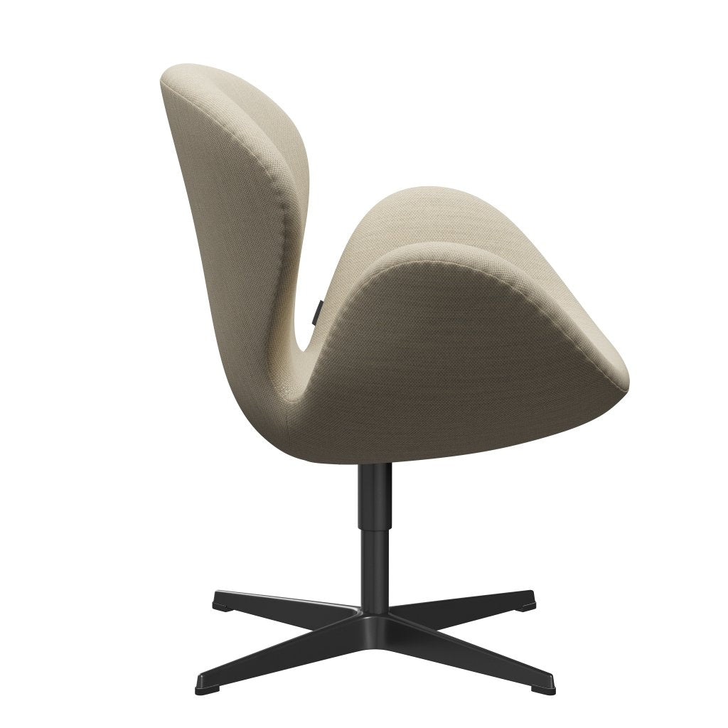 [product_category]-Fritz Hansen Swan Lounge Chair, Black Lacquered/Fiord Natural Sand-Fritz Hansen-3320-FIO322-BLLA-FRI-3
