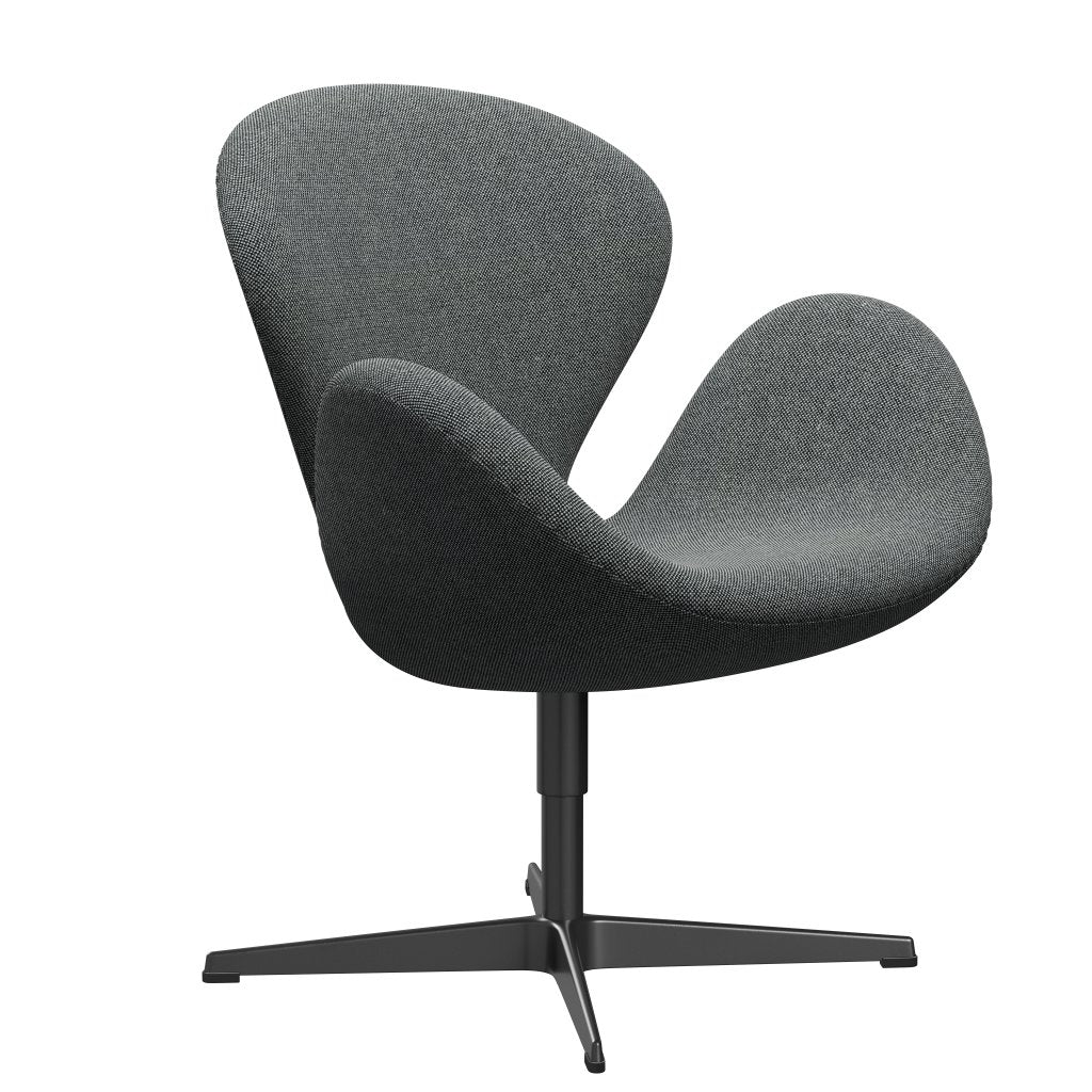 [product_category]-Fritz Hansen Swan Lounge Chair, Black Lacquered/Hallingdal White Black-Fritz Hansen-3320-HAL166-BLLA-FRI-2