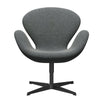Fritz Hansen Swan™ Lounge Chair, Black Lacquered/Hallingdal White/Brown