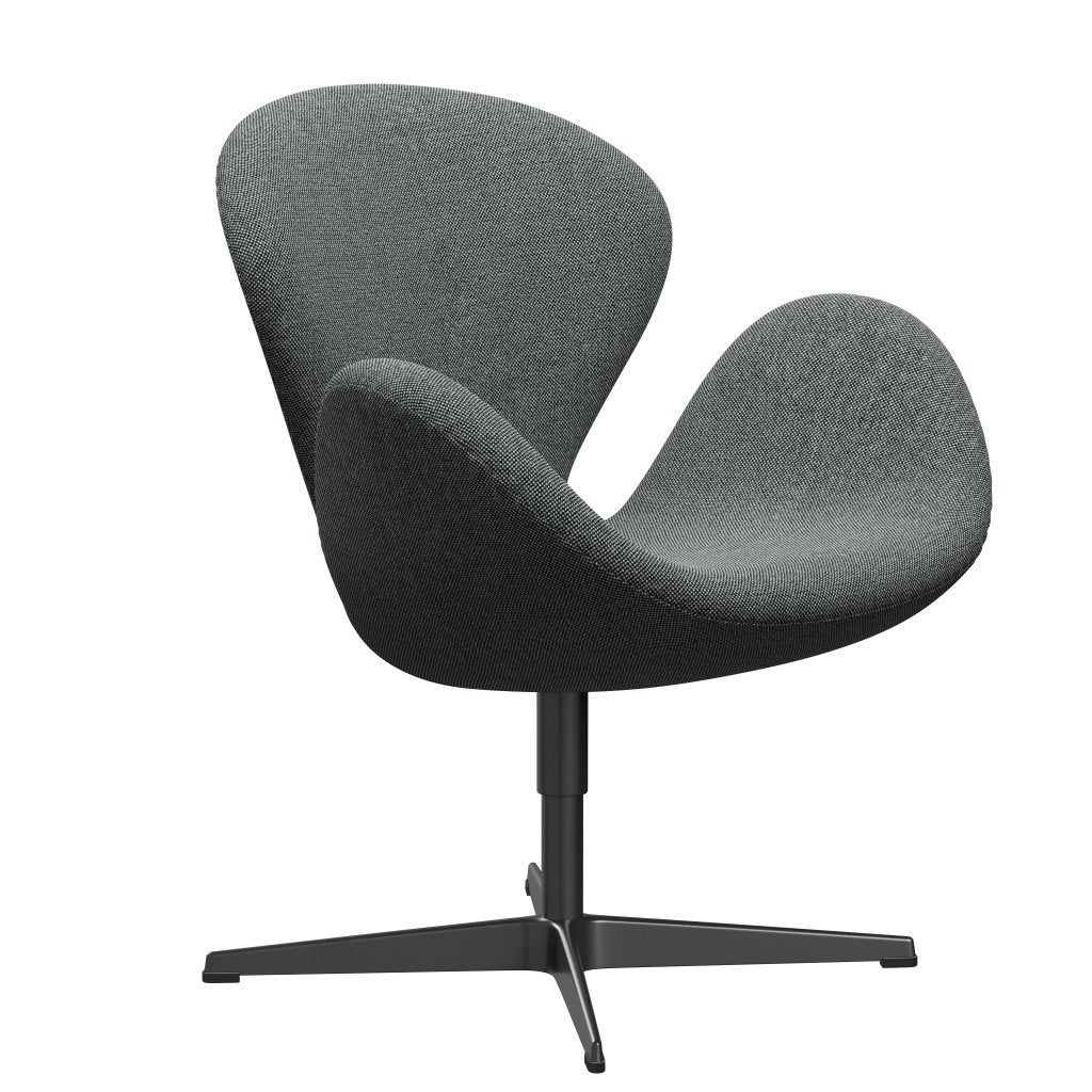 [product_category]-Fritz Hansen Swan Lounge Chair, Black Lacquered/Hallingdal White/Brown-Fritz Hansen-3320-HAL126-BLLA-FRI-2