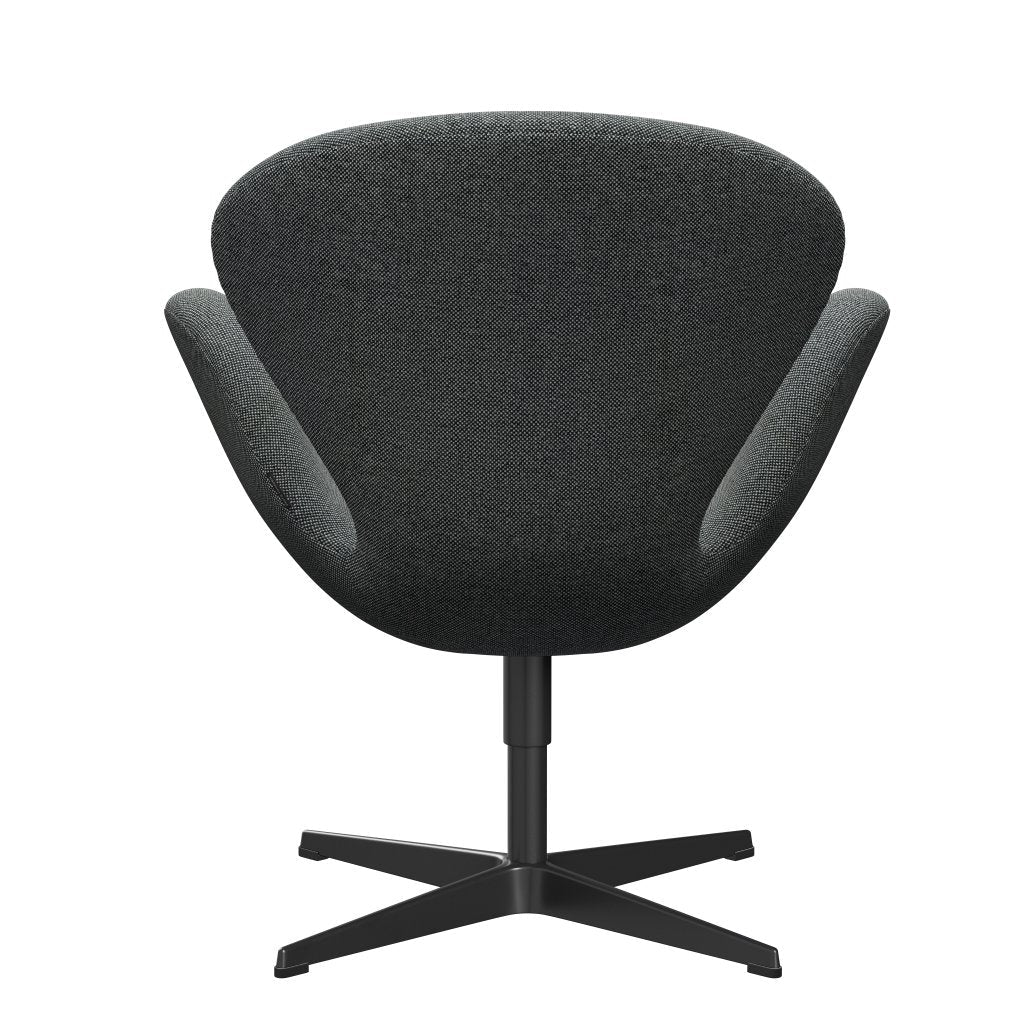 [product_category]-Fritz Hansen Swan Lounge Chair, Black Lacquered/Hallingdal White/Brown-Fritz Hansen-3320-HAL126-BLLA-FRI-4