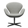 Fritz Hansen Swan™ Lounge Chair, Black Lacquered/Hallingdal White/Grey