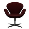 Fritz Hansen Swan™ Lounge Chair, Black Lacquered/Hallingdal Wine Red
