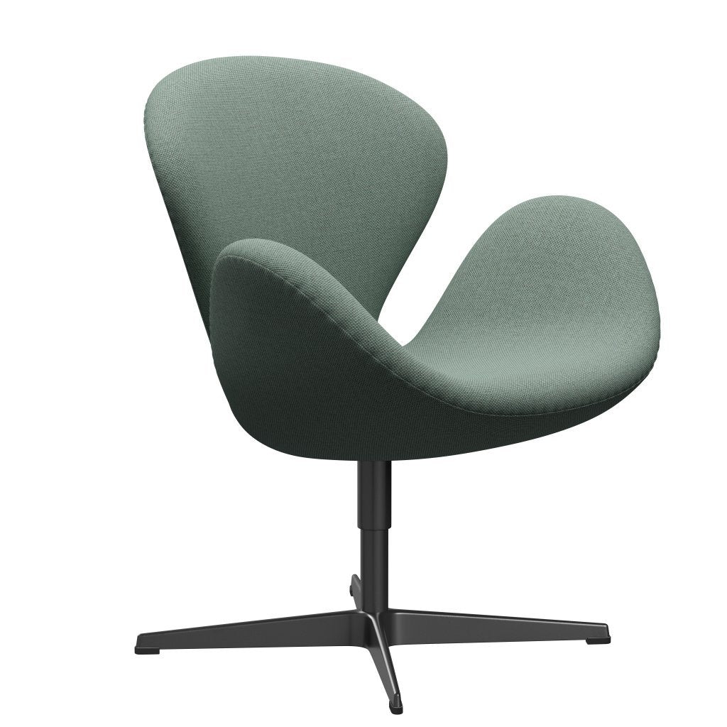 [product_category]-Fritz Hansen Swan Lounge Chair, Black Lacquered/Re Wool Aqua/Natural-Fritz Hansen-3320-REW858-BLLA-FRI-2