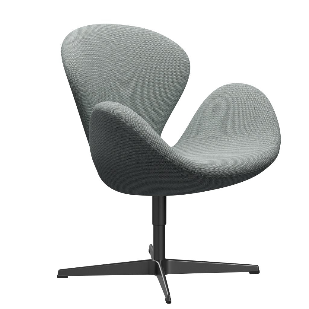 [product_category]-Fritz Hansen Swan Lounge Chair, Black Lacquered/Re Wool Pale Aqua-Fritz Hansen-3320-REW828-BLLA-FRI-2