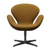 Fritz Hansen Swan™ Lounge Chair, Black Lacquered/Re Wool Saffron/Natural
