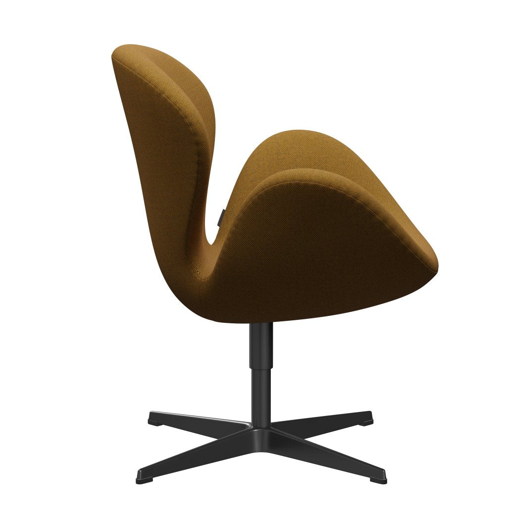 [product_category]-Fritz Hansen Swan Lounge Chair, Black Lacquered/Re Wool Saffron/Natural-Fritz Hansen-3320-REW448-BLLA-FRI-3