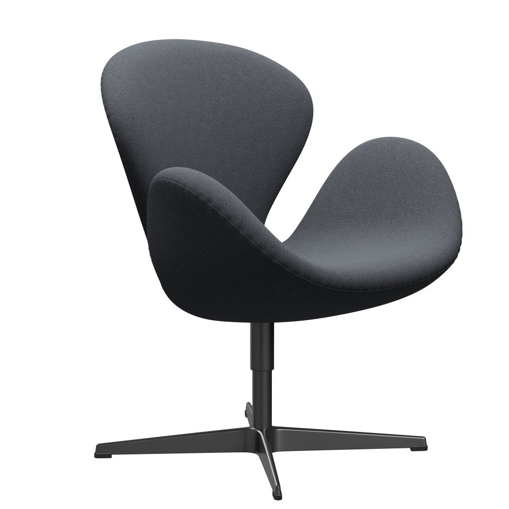 [product_category]-Fritz Hansen Swan Lounge Chair, Black Lacquered/Rime Black/Grey-Fritz Hansen-3320-RIM741-BLLA-FRI-2
