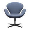 Fritz Hansen Swan™ Lounge Chair, Black Lacquered/Rime Blue/White