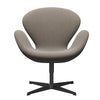 Fritz Hansen Swan™ Lounge Chair, Black Lacquered/Rime Khaki/White