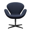 Fritz Hansen Swan™ Lounge Chair, Black Lacquered/Rime Light Blue/Brown