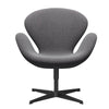 Fritz Hansen Swan™ Lounge Chair, Black Lacquered/Rime Salt & Pepper