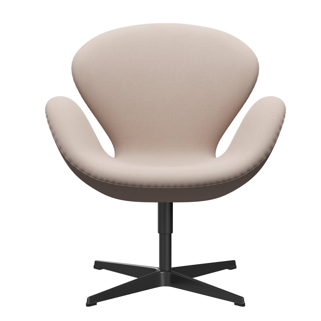 [product_category]-Fritz Hansen Swan Lounge Chair, Black Lacquered/Rime Sand Light-Fritz Hansen-3320-RIM111-BLLA-FRI-1