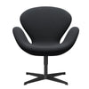 Fritz Hansen Swan™ Lounge Chair, Black Lacquered/Rims Dark Brown/Grey