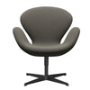 Fritz Hansen Swan™ Lounge Chair, Black Lacquered/Rims Dark Grey/Beige
