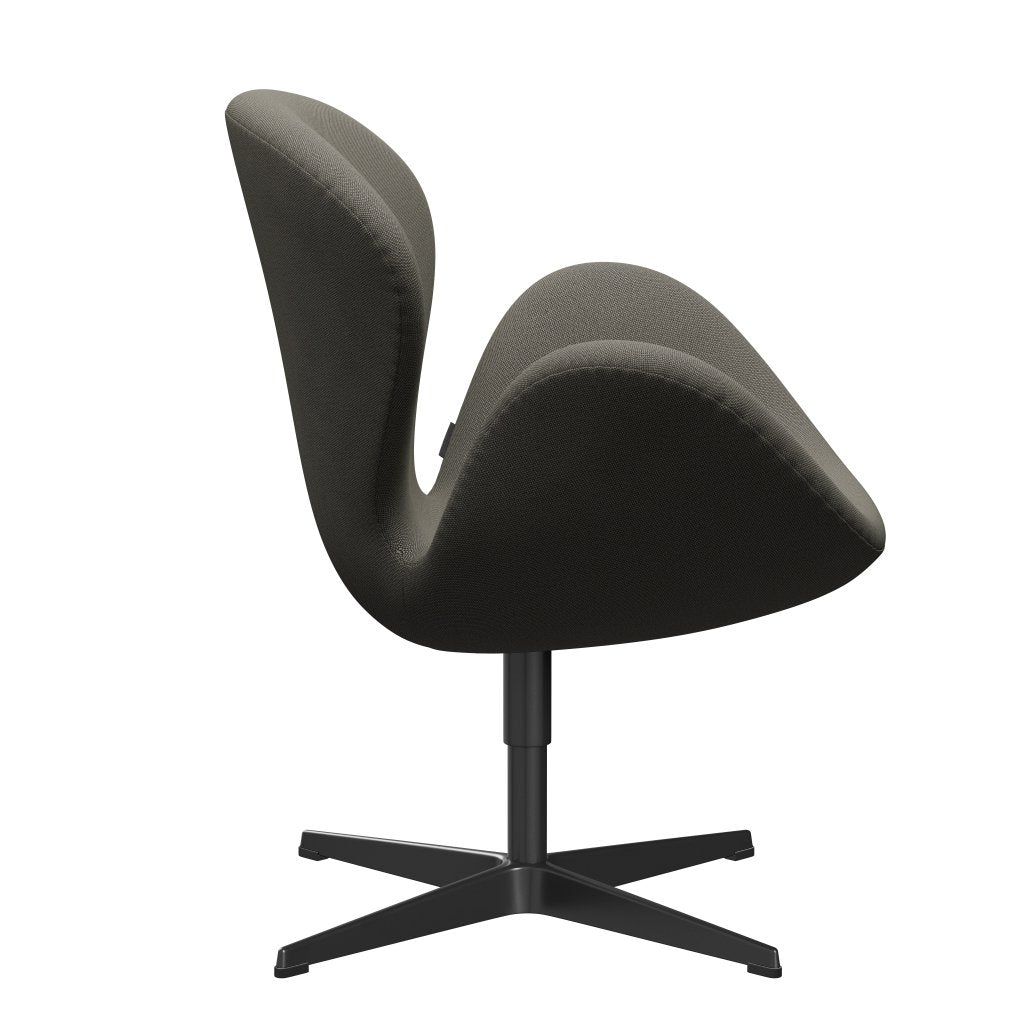 [product_category]-Fritz Hansen Swan Lounge Chair, Black Lacquered/Rims Dark Grey/Beige-Fritz Hansen-3320-RIM641-BLLA-FRI-3