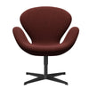 Fritz Hansen Swan™ Lounge Chair, Black Lacquered/Rims Dark Red/Brown