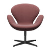 Fritz Hansen Swan™ Lounge Chair, Black Lacquered/Rims Dark Red/White