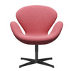 Fritz Hansen Swan™ Lounge Chair, Black Lacquered/Rims Light Red/White