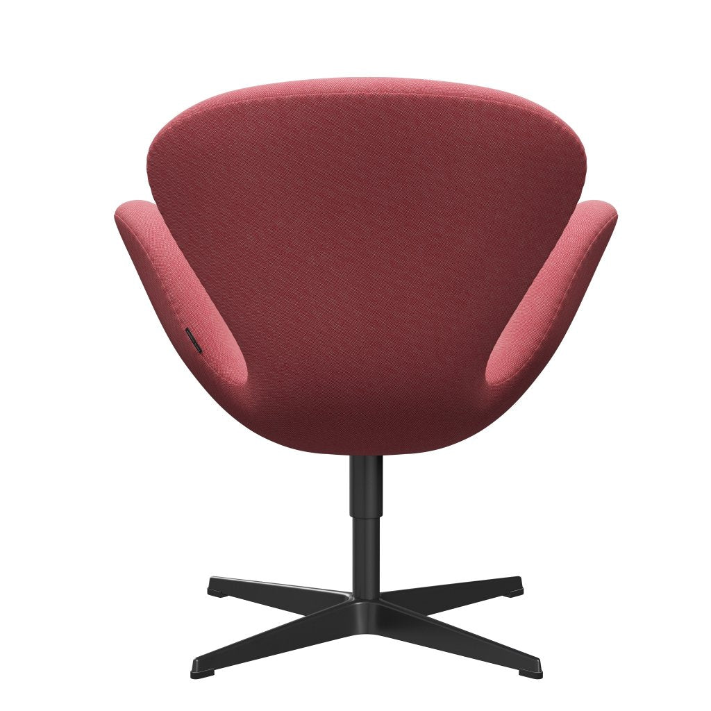 [product_category]-Fritz Hansen Swan Lounge Chair, Black Lacquered/Rims Light Red/White-Fritz Hansen-3320-RIM621-BLLA-FRI-4