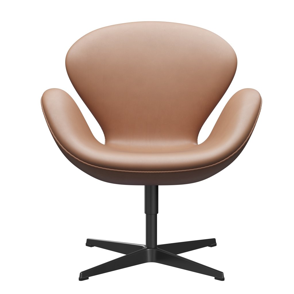 [product_category]-Fritz Hansen Swan Lounge Chair, Black Lacquered/Rustic Rustic-Fritz Hansen-3320-RUSTIC-BLLA-FRI-1