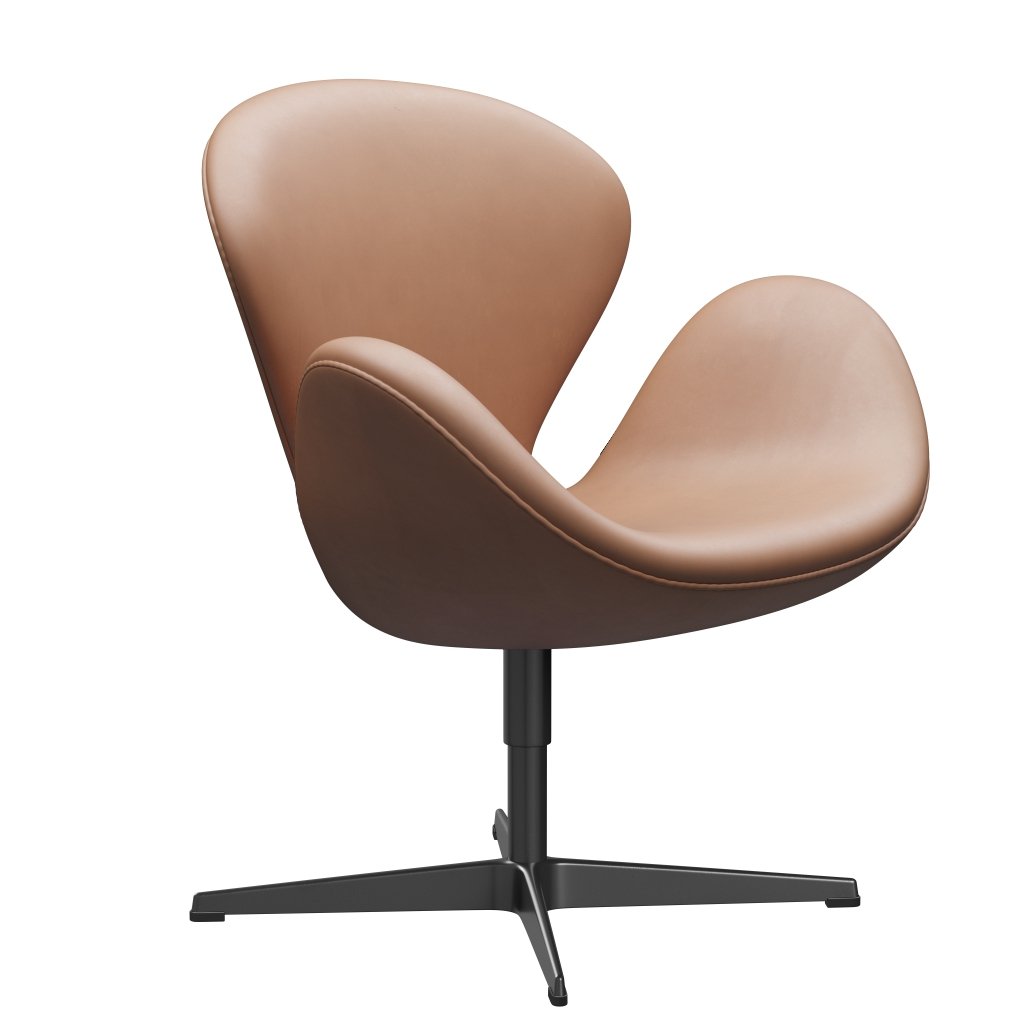 [product_category]-Fritz Hansen Swan Lounge Chair, Black Lacquered/Rustic Rustic-Fritz Hansen-3320-RUSTIC-BLLA-FRI-2