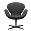  Swan™ Lounge Chair Black Lacquered/Steelcut Trio Dark Grey
