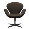 Fritz Hansen Swan™ Lounge Chair, Black Lacquered/Sunniva Chocolate/Black