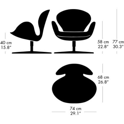 [product_category]-Fritz Hansen Swan Lounge Chair Fabric, Christianshavn Light Red Uni-Fritz Hansen-3320-Alu-Christianshavn-1130-FRI-2