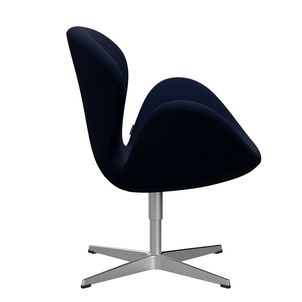 [product_category]-Fritz Hansen Swan Lounge Chair, Satin Brushed Aluminium/Comfort Dark Grey/Blue-Fritz Hansen-3320-C00040-SPAL-FRI-3