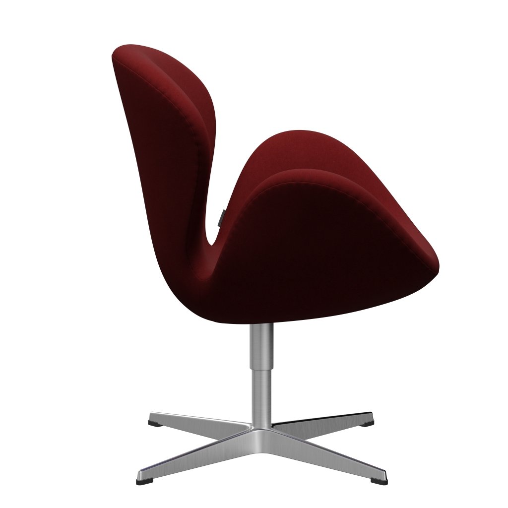 [product_category]-Fritz Hansen Swan Lounge Chair, Satin Brushed Aluminium/Comfort Dark Red (01153)-Fritz Hansen-3320-C01153-SPAL-FRI-3