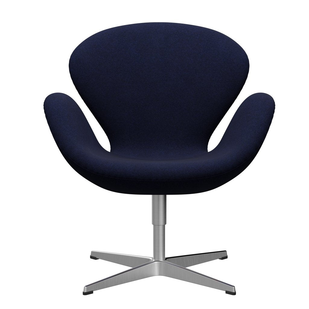 [product_category]-Fritz Hansen Swan Lounge Chair, Satin Brushed Aluminium/Divina Melange Dark Blue-Fritz Hansen-3320-DIM787-SPAL-FRI-1